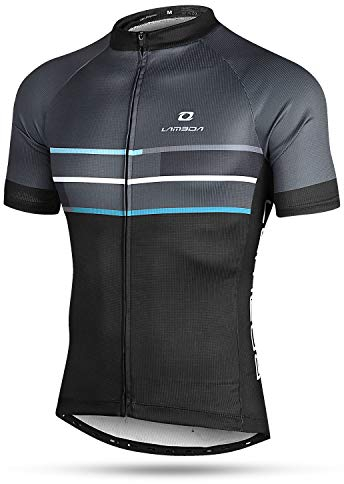 LAMEDA Kurzarm Radtrikot Fahrradtrikot Herren T-Shirt Jersey Radsport Funktionsshirt Elastische Atmungsaktive Schnell Trocknen Stoff(Blau XXL)