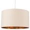 MiniSun Large Modern Beige & Gold Cylinder Ceiling Pendant/Table Lamp Drum Light Shade