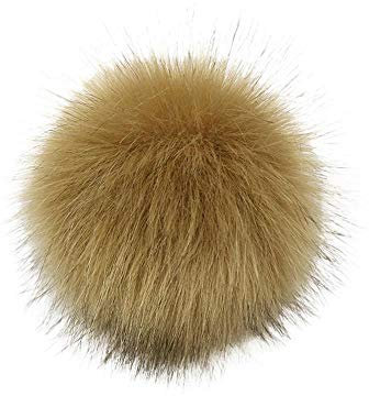 Tonsee 12 Stücke Flauschigen Plüsch Strickmützen Zubehör,1Stücke Pom Pom Ball mit Druckknopf für Stricken Hüte Zubehör Bommelmütze Schlüsselanhänger Bommel 10cm (C)