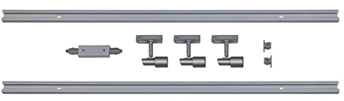 famlights | 1-Phasen Schienensystem-Set 2 Meter inkl. 3 Spots in Silber GU10