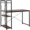 HOMCOM Schreibtisch Computertisch Arbeitstisch Bürotisch mit Regal Schwarz 120x64x121cm