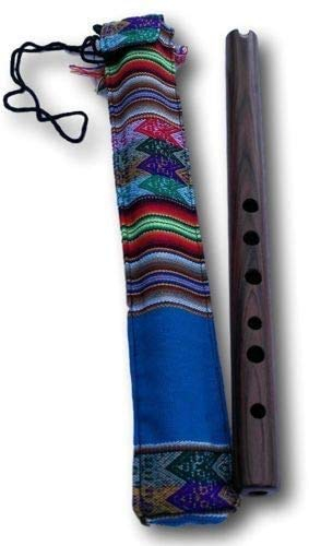 Quena Flûte Andine Jacaranda - Environ 38 cm - Sac de Transport Décoré - Couleur Aléatoire - Handmade - Carved Culture