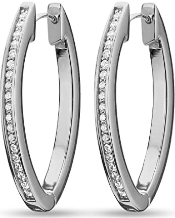 JETTE Damen-Creolen 925er Silber 38 Zirkonia One Size 88184726