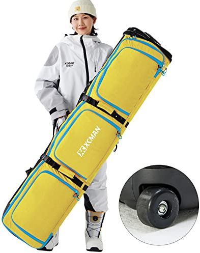 XCMAN Roller Snowboardtasche mit Rollen, verstellbare Länge Snowboard-Tasche Für -Skitrage-Rucksack Flugreisen geeignet