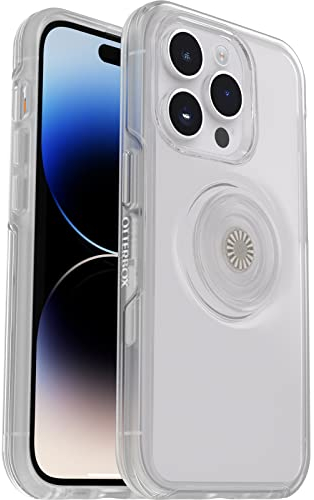 OtterBox Otter+Pop Case IPhone 14 Pro, Shockproof, Drop Proof, Protective Case With PopSockets PopGrip, 3x Tested To Military Standard, Clear