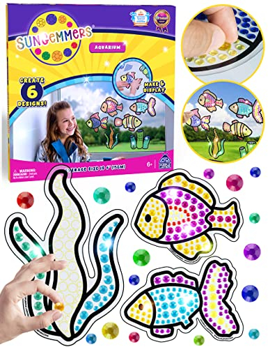 PURPLE LADYBUG Sungemmers Suncatcher Mosaik Bastelset Kinder ab 6 Jahre - Geschenk Mädchen 7-12 Jahre - Geschenke Kinder - Geschenk für Jungen - Kreatives Basteln ab 8 Jahre