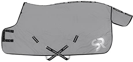 SUNRIDE Winterdecke 450g für Pferde (Alaska) - reflektierend, 1200D Ripstop - optionales Halsteil - mit Unterdecken kombinierbar (140 cm, grau)