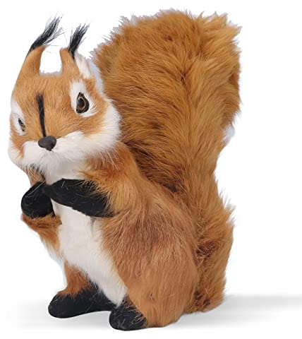 Septpenta Plüsch Eichhörnchen Plüschtier, 6,3 Zoll Realistische Simulation Anschmiegsames Braunes Eichhörnchen, Flauschig Weiches Plüschtier für Heimtextilien, Gartendekoration, Kindergeschenk