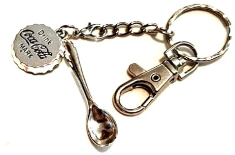 Miniature Cola Spoon Bag Charm, Waiter/Waitress Keychain, Salt & Pepper Spoon Keyring, Chef/Cook Keychain, Sugar Spoon Keyring Gift