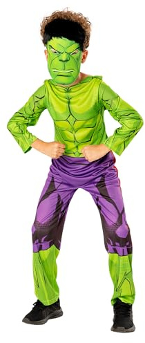 Rubies Official Marvel Avengers Hulk Child Costume, Green Collection, Kids Superhero Fancy Dress Halloween Halloween