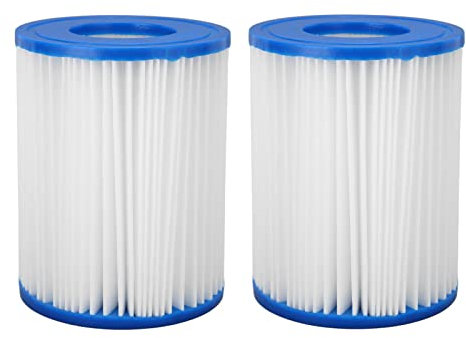 Septpenta 2 Stücke Kinderpoolfilter, Leicht Zu Reinigender Poolfilter, 5,28 X 4,09 Zoll Poolkartuschenfilter, PP und Filtertuchmaterial für Whirlpools, Heiße Quellen, Kinderpools