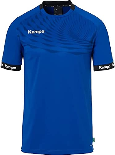 Kempa Wave 26 Shirt Herren Jungen Sportshirt Kurzarm T-Shirt Funktionsshirt Handball Gym Fitness Trikot - elastisch und atmungsaktiv, Royal/Marine, 140