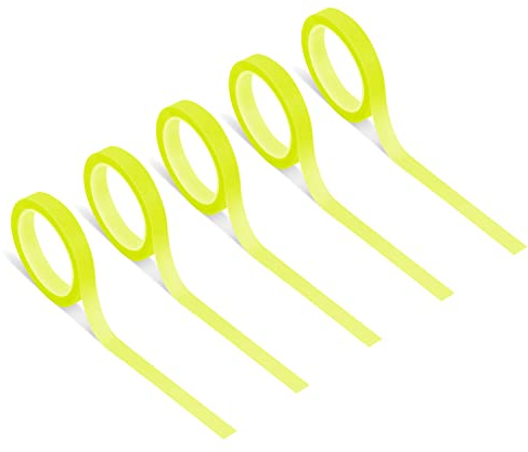 5 Rouleaux Ruban Surligneur, 6mm x 5m Ruban Fluorescent Surligneur Fluorescent Ruban Adhésif Coloré Transparent pour Étudiants Enseignants Lecture Prise de Notes en Classe Bureau (Jaune)