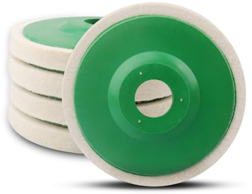 ATOPLEE Thickened 12mm Wool Polishing Wheel Disc,5pcs 115mm Dia Buffing Wheel for 4.5 Inch Angle Grinder,Wool Felt Polishing Wheel for Metal,Marble,Wood（Hole Diameter:22mm,Thickness:12mm）