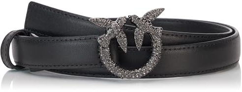 Pinko Love Berry H2 Belt Vit.Seta Fibbia Jewel Cintura, Z99B_Nero Limousine Block Color, XS Donna