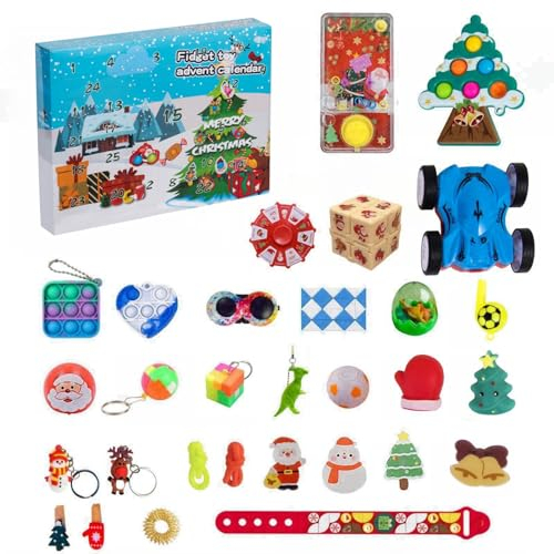 Weihnachten Adventskalender 2023, Onikiz 30Pcs Weihnachts Countdown-Kalender Adventskalender Weihnachts Spielzeug Geschenk für Kinder und Erwachsene