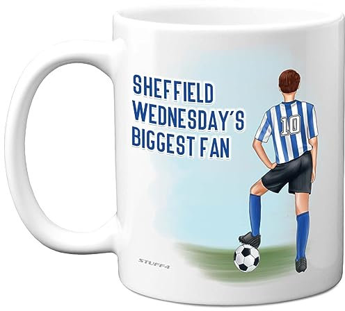 Football Mug Gift for Sheff Weds Fans - Footy Biggest Fan - Happy Birthday Mugs Present Gifts for Son Dad Brother Uncle Colleague Friend Cousin, 11oz Ceramic Dishwasher Safe Coffee Tea Cup