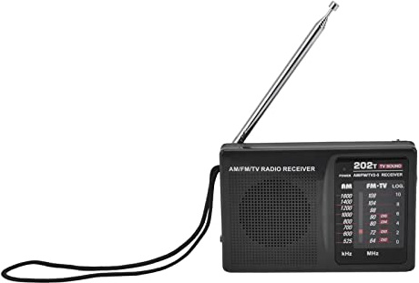 Tragbares Radio AM FM mit Permanentmagnet Lautsprecher, Kopfhöreranschluss, 2AA Batteriebetriebenes Radio für Fernempfang, Taschenradio für Den Innen, Außen und Notfallgebrauch