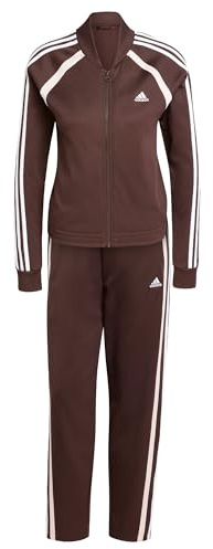 adidas Damen TEAMSPORT TRACKSUIT, Shadow Brown/White, L