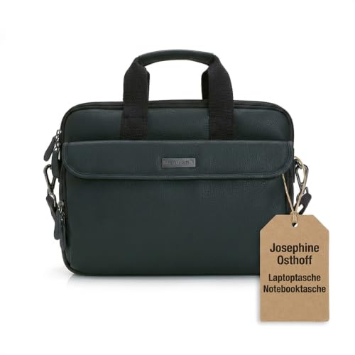 Josephine Osthoff Laptoptasche Notebooktasche, handgemacht aus 100% Echtleder, Umhängetasche für bis zu 14 Zoll, Aktentasche Notebook, Crossbody Schultergurt