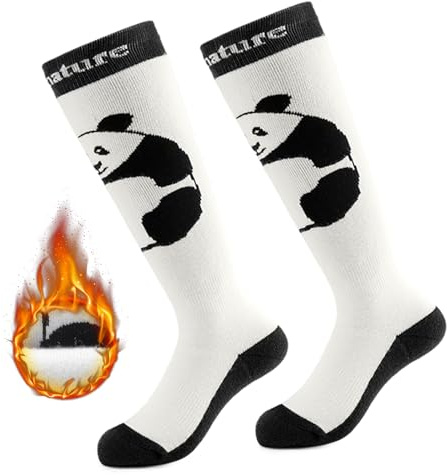 Qunature Calcetines de Esquí Niños 1 Par Calcetines Térmico Calcetines Grueso Multifuncional para Esquí Senderismo Snowboard Deporte Invierno 25-36