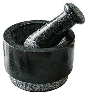 Set mortaio e pestello in marmo massiccio, set mortaio e pestello a doppia faccia da 400 ml per spezie, erbe aromatiche, macina pesto