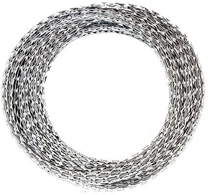 IBOWZ Natodraht Sperrdraht Klingendraht Stacheldraht, spiralförmiger Stacheldrahtzaun aus Edelstahl, kletterfeste Stacheldrahtspulen für den Bauerngarten