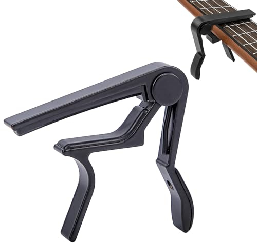 Okaywork Capodastre pour Guitare Classique, Folk, Acoustique, Électrique, Mandoline, Banjo et Ukulélé | Noir