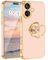Fingic for iPhone 16 Case[with 360°Ring Holder][Support Magnetic Car Mount]Cute Kickstand Slim Women Girls Nonslip Hard PC Soft TPU Rugged Bumper Protective Case for iPhone 16,6.1Rose Gold