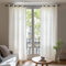 Deconovo Halbtransparent Leinene Gardinen Wohnzimmer Voile Vorhänge mit Ösen Vorhang Leinenoptik Lichtdurchlässige Vorhänge für Schlafzimmer, 280x140cm(HöhexBreite), Leinen, 2er Set