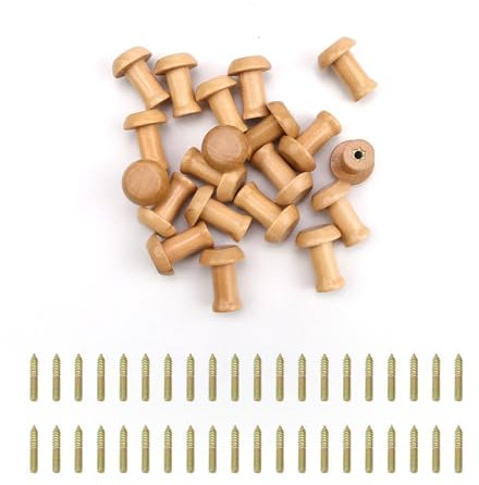 HJIAMA 20 Piezas Gancho Pared, Forma Hongo Lisa Hat Hooks, Orificios para Tornillos Parte Inferior, Perchero Madera Pared con Tornillos, para Colgar Sombreros, Ropa y Toallas