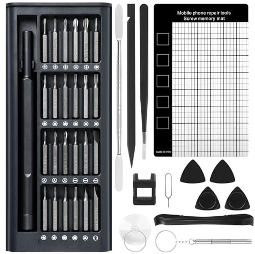 Juego de destornilladores de precisión 38 en 1, destornillador magnético, destornilladores precisión gris, Herramientas para reparar Switch, gafas, reloj, smartphone, laptop, iPhone, PS5, etc