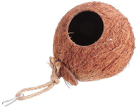 YARNOW Natürlicher Kokosnussschalen Vogelhaus Hängendes Nistplatz Für Vögel Für Sittiche Papageien Und Kanarienvögel Sicheres Und Geschütztes Zuhause Für Kleine Haustiere