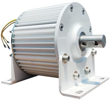 Generatore a magnete permanente 5KW 6KW 8KW 24V 48V 96V Generatori di corrente trifase a basso numero di giri for turbina ad acqua mulino a Baja velocidad inicial para el hogar(With Base,48V_5KW)