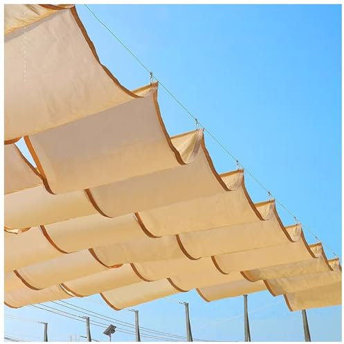 Copertura retrattile per pergola, per terrazza, patio, parasole, vela rimovibile, con scudo UV impermeabile, baldacchino di ricambio con cavo hardware, 20 m x 20 m
