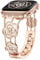 Wearlizer Bling Metal Strap Compatible with Apple Watch Strap 40/38/41/42mm Women, Dressy Diamond Elegant Camellia Luxury Band for iWatch SE Series 10/9/8/7/6/5/4/3/2/1/Ultra Rose Gold/Colorful