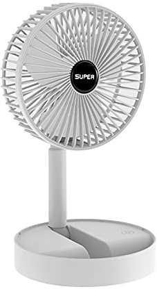 Foldable Telescopic Fan Wireless Portable Desk Fan USB Rechargeable Built-in Battery 2000mAh Adjustable Height 3 Speeds For Outdoor Household Adjustable Mini Ventilation Fan