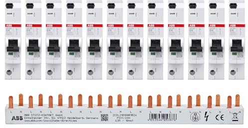 ABB FlexLine Set: 12x SX201-B16 Sicherungsautomat B + 1x PSX1/24N Phasenschiene