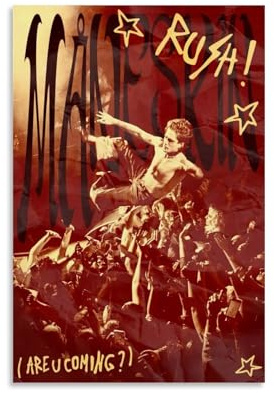 TYRWRHURWEY Poster Maneskin Rush 2023 (1) auf Leinwand, ästhetisches Vintage-Poster, dekoratives Gemälde, Wohnzimmer, Schlafzimmer, Dekoration, 30 x 45 cm, ungerahmter Stil