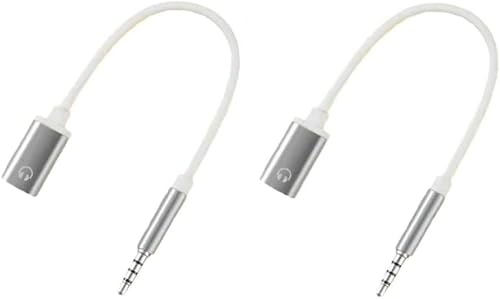 Opemg 2 Pcs Silver Headphone Jack Adapter, 3.5mm Male to TypeC Female Audio Cable Cord, USB C to Aux Audio, for MP3 Players, Laptops, Smartphone