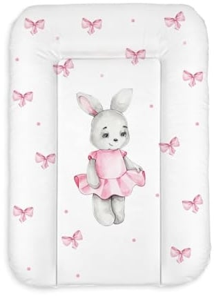 Materassino Fasciatoio 50 x 70 cm, Motivo Coniglietta | Imbottitura morbida, superficie facile da pulire, asciugatura rapida, comodo per il cambio quotidiano