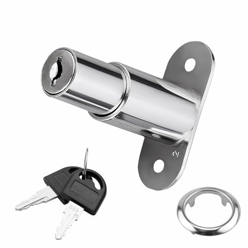 Serrure à Tiroirs Serrures à Piston de Porte Coulissante Fermeture | à Pression Avec Clés pour Vitrines Classeurs Penderies Bureaux Meubles Diamètre 19 mm