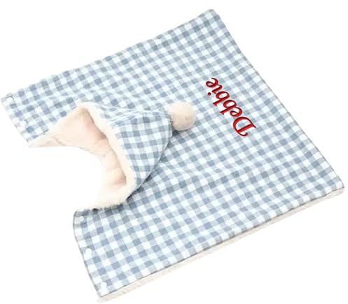 Hundeumhang Decke mit Hut, personalisierbarer Haustiername, Winter, warm, weich, mit Kapuze, Schlafdecke für Hunde und Katzen