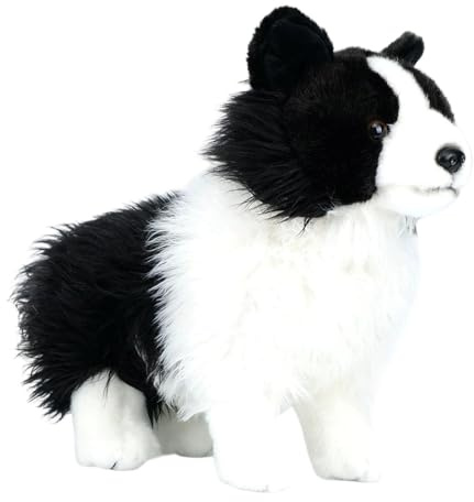 MotiveTech Realistisches Und Kuscheliges Border Collie Plüschtier für Kinder, Jungen Und Mädchen