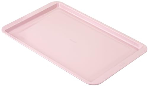 Fackelmann x Pamela Reif Back- und Plätzchenblech, 43 x 28 cm, Pastell Rosa, mit Antihaftbeschichtung, für Pizza und Blechkuchen, Hitzebeständig bis 230°C, Reinigung per Hand
