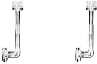 Wesafrae 2X Clear Aquarium Skimmer Pipe Spins Inflow Outflow Water Plant Tank Filter Cleaning Fish Tank Accessories 20mm