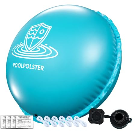Ryuhic Poolkissen Winter Ø 3m XXL – Aufblasbares Pool Luftkissen | mit Frostschutz & Wetterschutz, Inklusive Fixierseilen & Reparaturset – Schutz für Gartenpool, Aufstellpool & Stahlrahmenpool