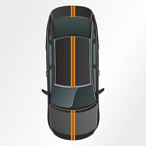 hauptsachebeklebt Kiwistar - Viperstreifen 2 STK. 5 x 400 cm Rennstreifen, Aufkleber, Rallystreifen Zierstreifen Auto Rally Tuning Dekor Autoaufkleber