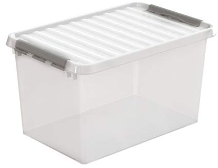 6 x SUNWARE Q-Line Box - 62 Liter - 600 x 400 x 340mm - transparent/grau