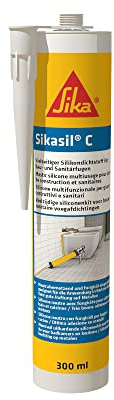 Sikasil C, Neutralvernetzender Silicondichtstoff für Sanitär- und Baufugen, 300ml, betongrau